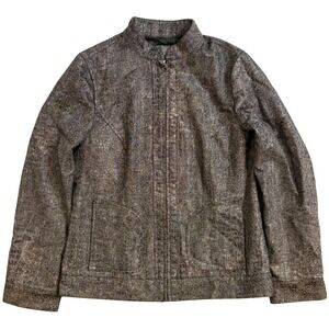 Additions by Chico's Animal Print Full Zip Jacket Size 0 Mock Neck